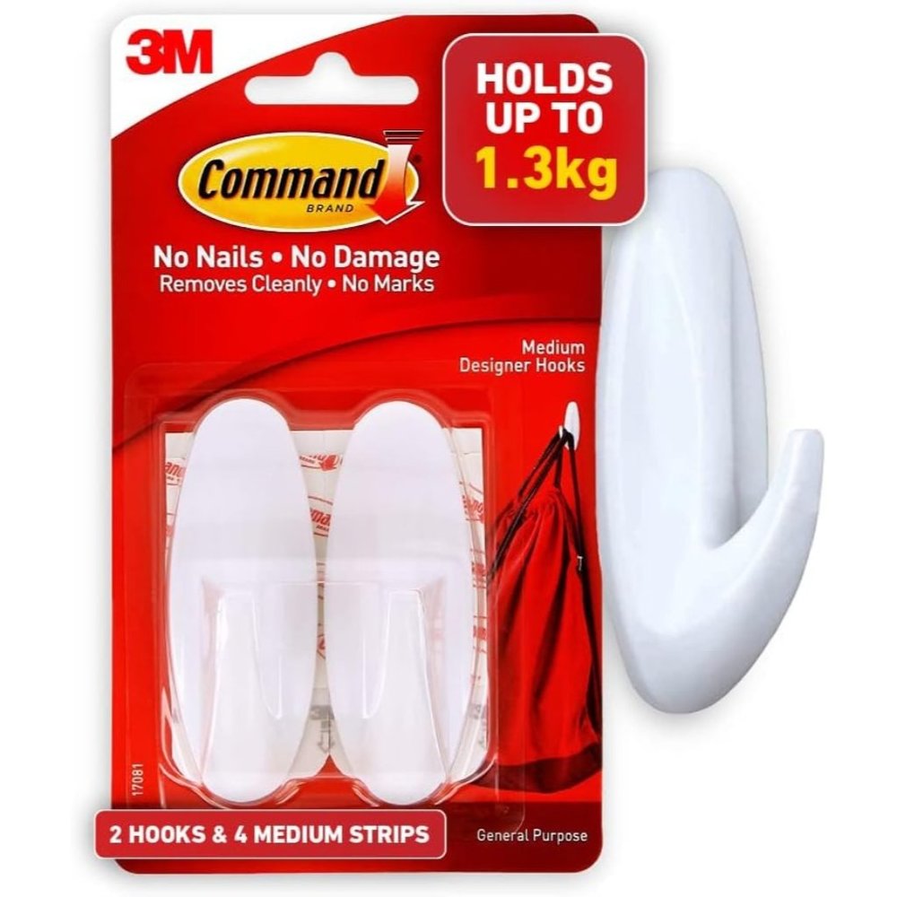 Wall Hooks with Adhesive Strips for Hanging Decorations